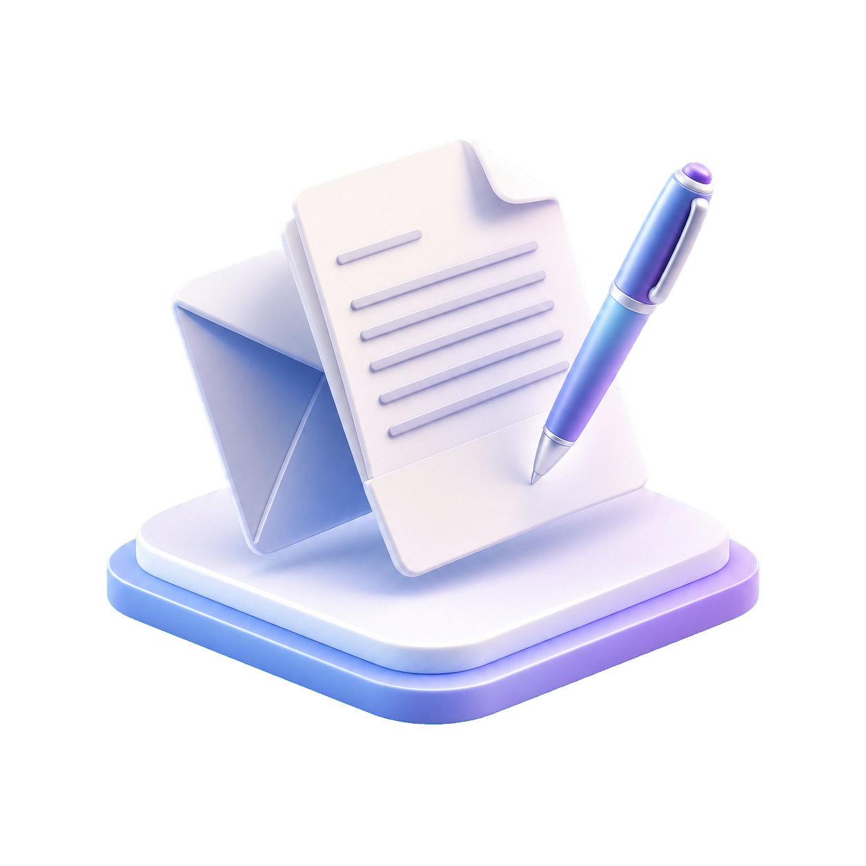 3D envelope illustration representing an AI-generated email draft